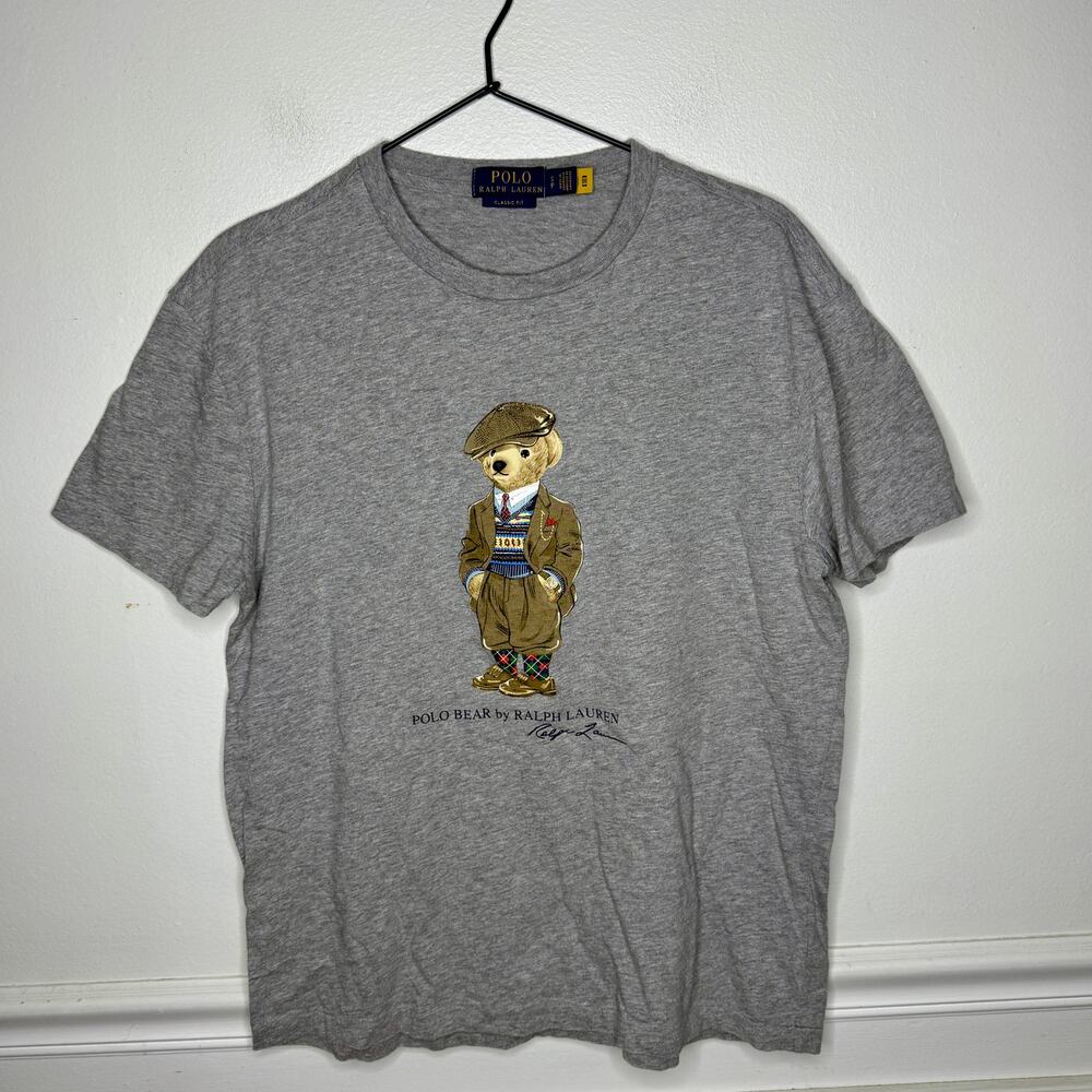 Polo Ralph Lauren Heritage Bear Gentleman Top Hat Classic Fit Tshirt Mens Small - Picture 1 of 8